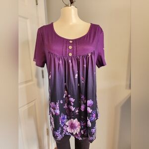 Purple Floral Women's Top